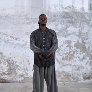 Black Menswear Shirt Boho Men Ceremony Outfit Sustainable