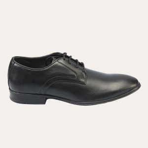 Men's Formal Black Leather Laceup Shoe With Bella